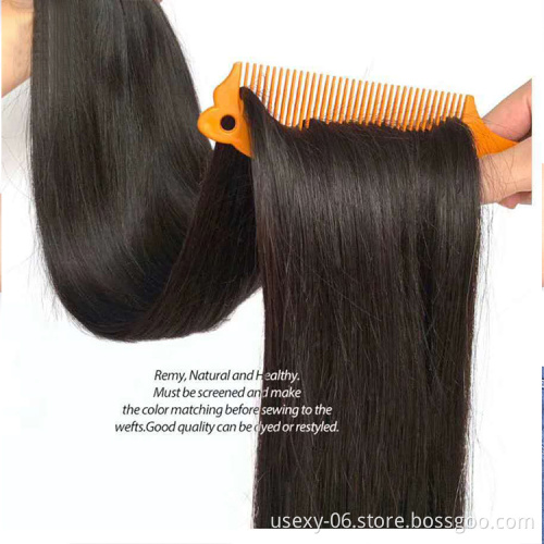 Usexy Hair 32 34 36 38 40 Inch Straight Human Hair Weave Bundles Virgin Brazilian Hair extension